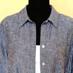 Blue/Gray Button-Up Shirt